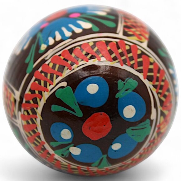 Hand-Painted Decorative Egg With Floral Design & Stand - Picture 5 of 7
